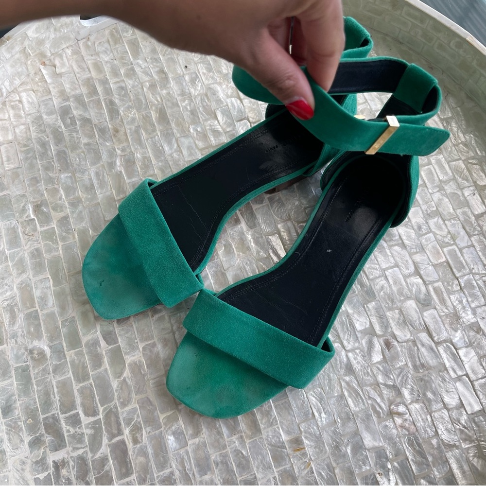 CÉLINE Paris suede green sandals - Picture 10 of 12